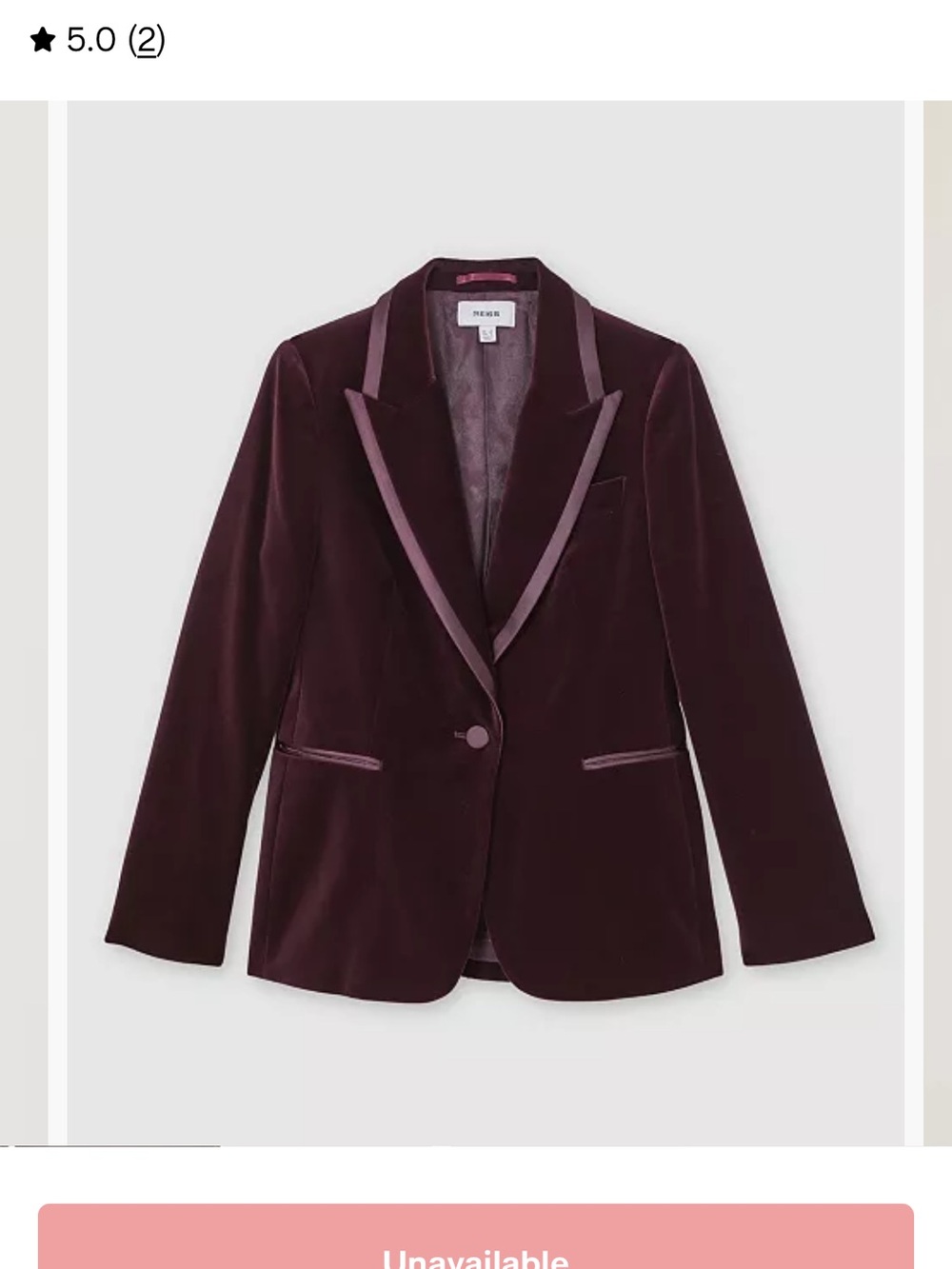 REISS Velvet Suit in Burgendy - Picture 3 of 11